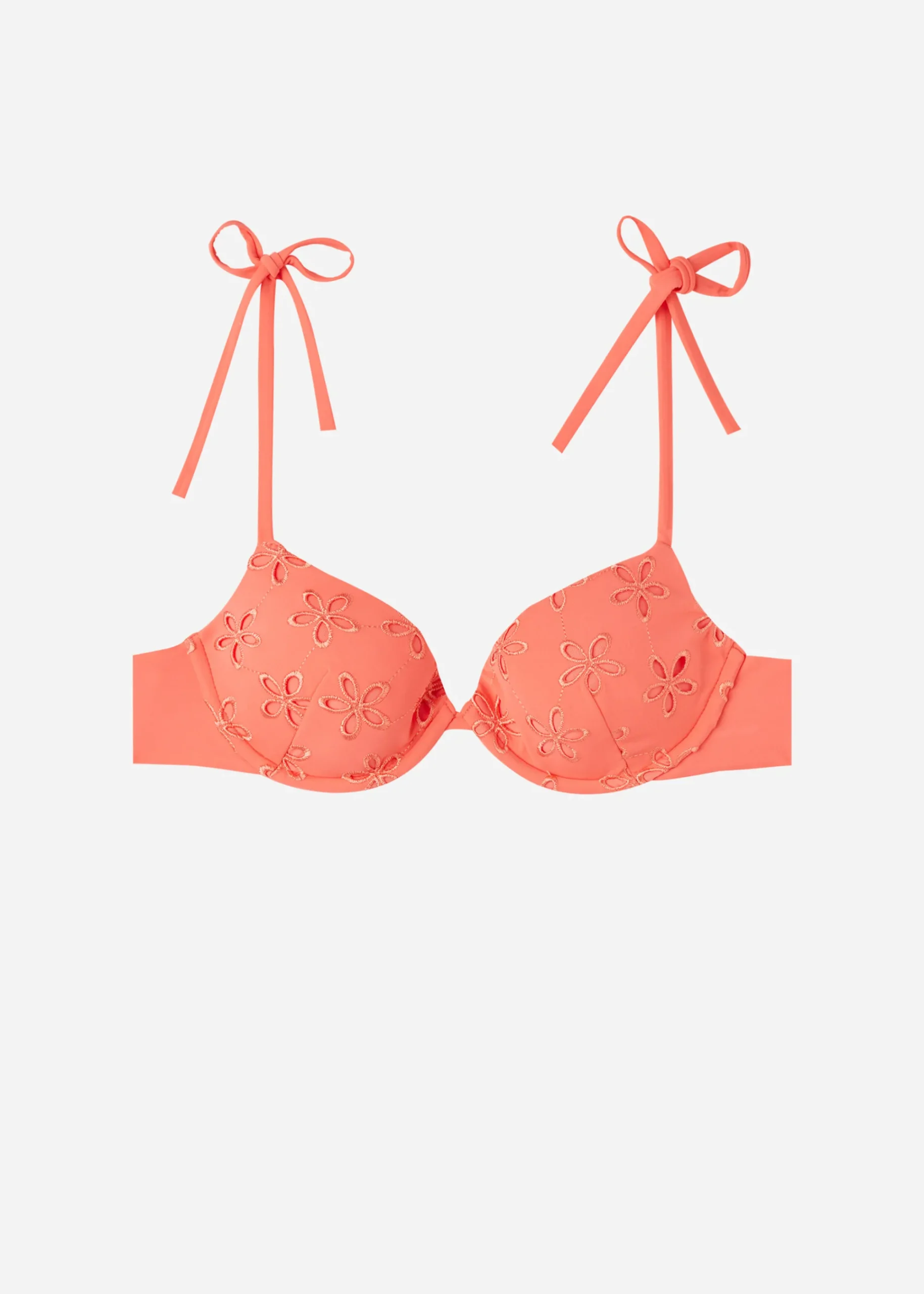 Bikini^Calzedonia Padded Push-Up Bikini Top Corfu 619C - Orange Coral