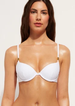 Bikini^Calzedonia Padded Push-Up Bikini Top Casablanca 628C - White 3D
