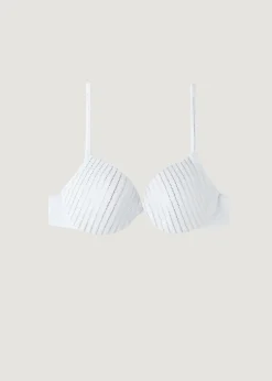Bikini^Calzedonia Padded Push-Up Bikini Top Shanghai 624C - White Rhinestone