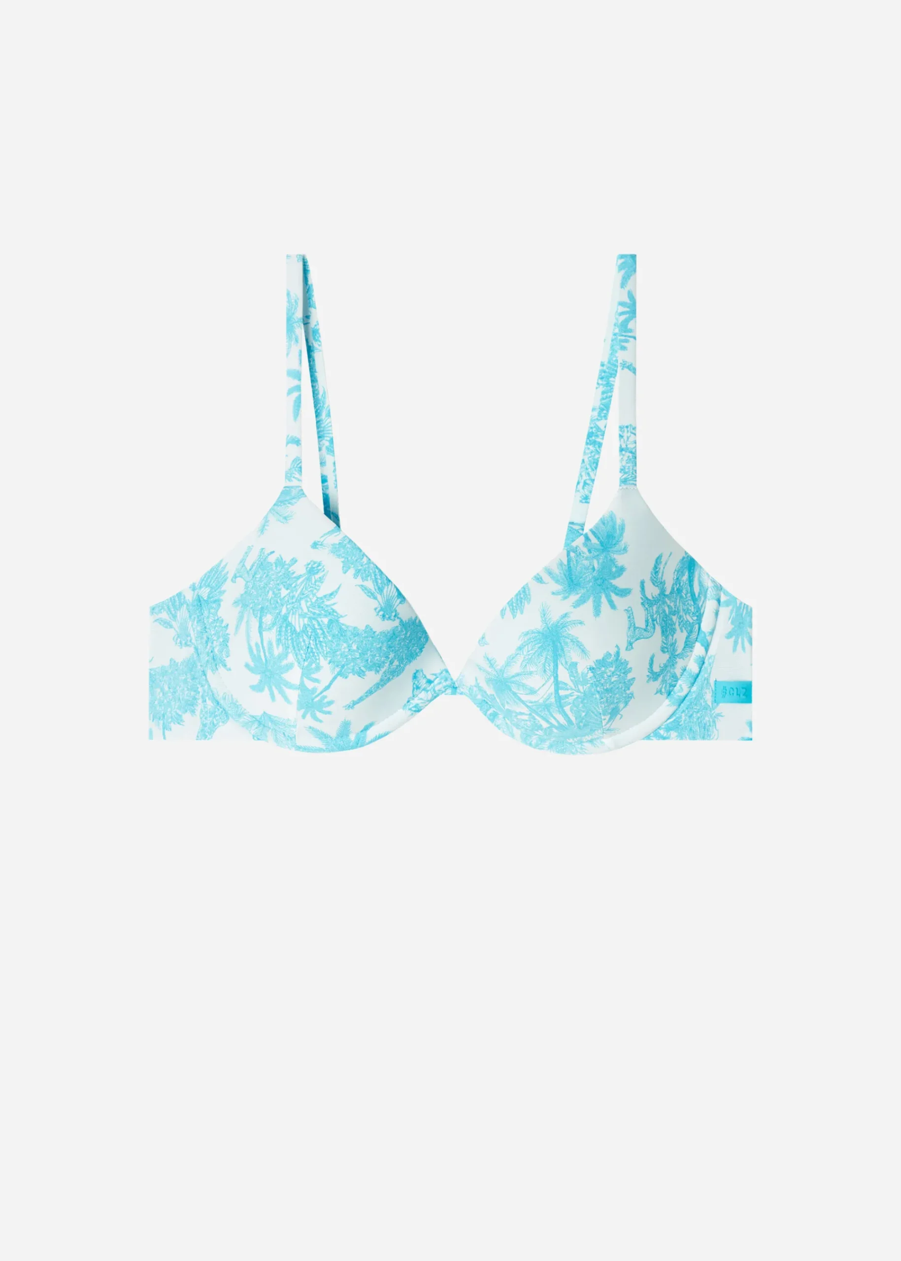 Bikini^Calzedonia Padded Push-Up Bikini Top Sorrento 696C - Summer Palm Tree Pattern