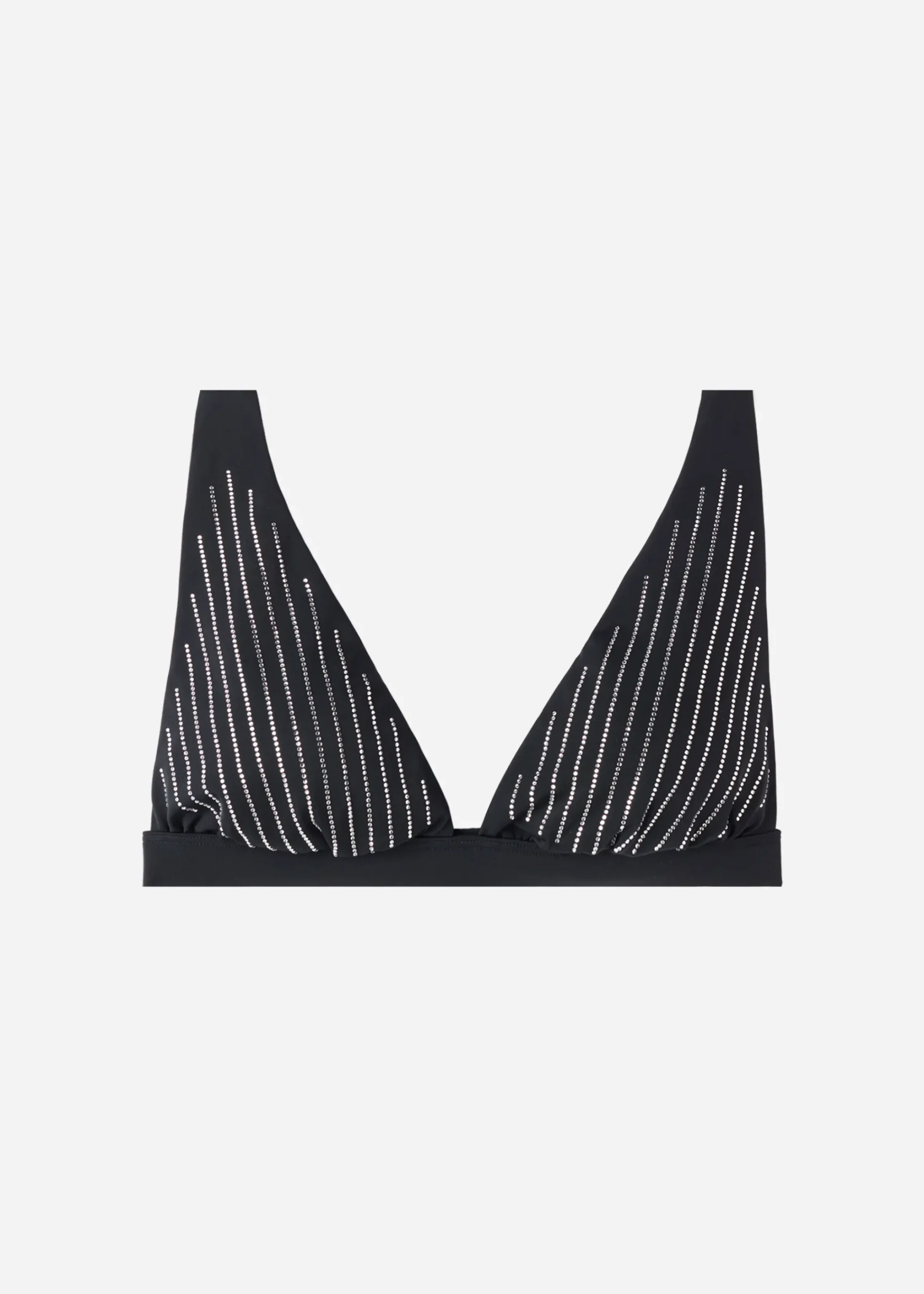 Bikini^Calzedonia Padded Triangle Bikini Top Shanghai 623C - Black Rhinestone