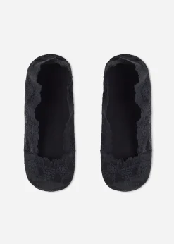Invisible^Calzedonia Patterned Invisible Socks 9282 - Black Lace