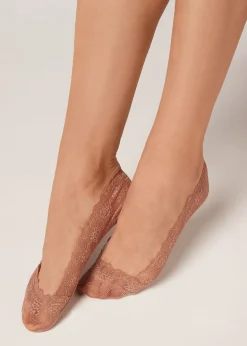 Invisible^Calzedonia Patterned Invisible Socks 9283 - Natural Lace