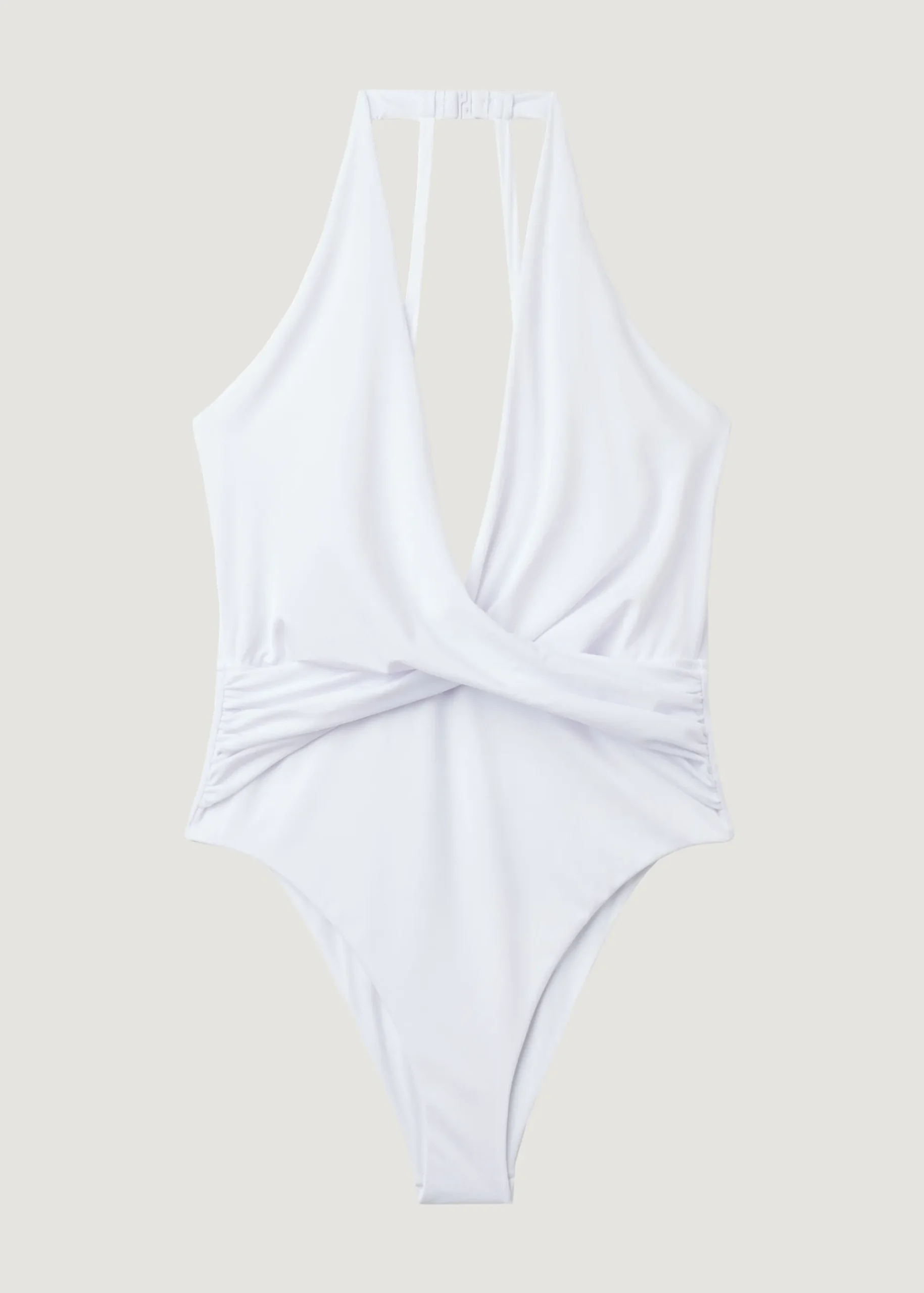 One-Piece Swimswuits^Calzedonia Plunging Neckline Swimsuit Cairo 01 - White