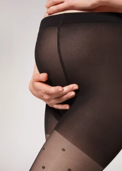 Premaman^Calzedonia Polka Dot Maternity Tights 019 - Black