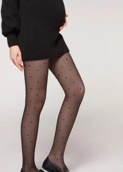 Premaman^Calzedonia Polka Dot Maternity Tights 019 - Black