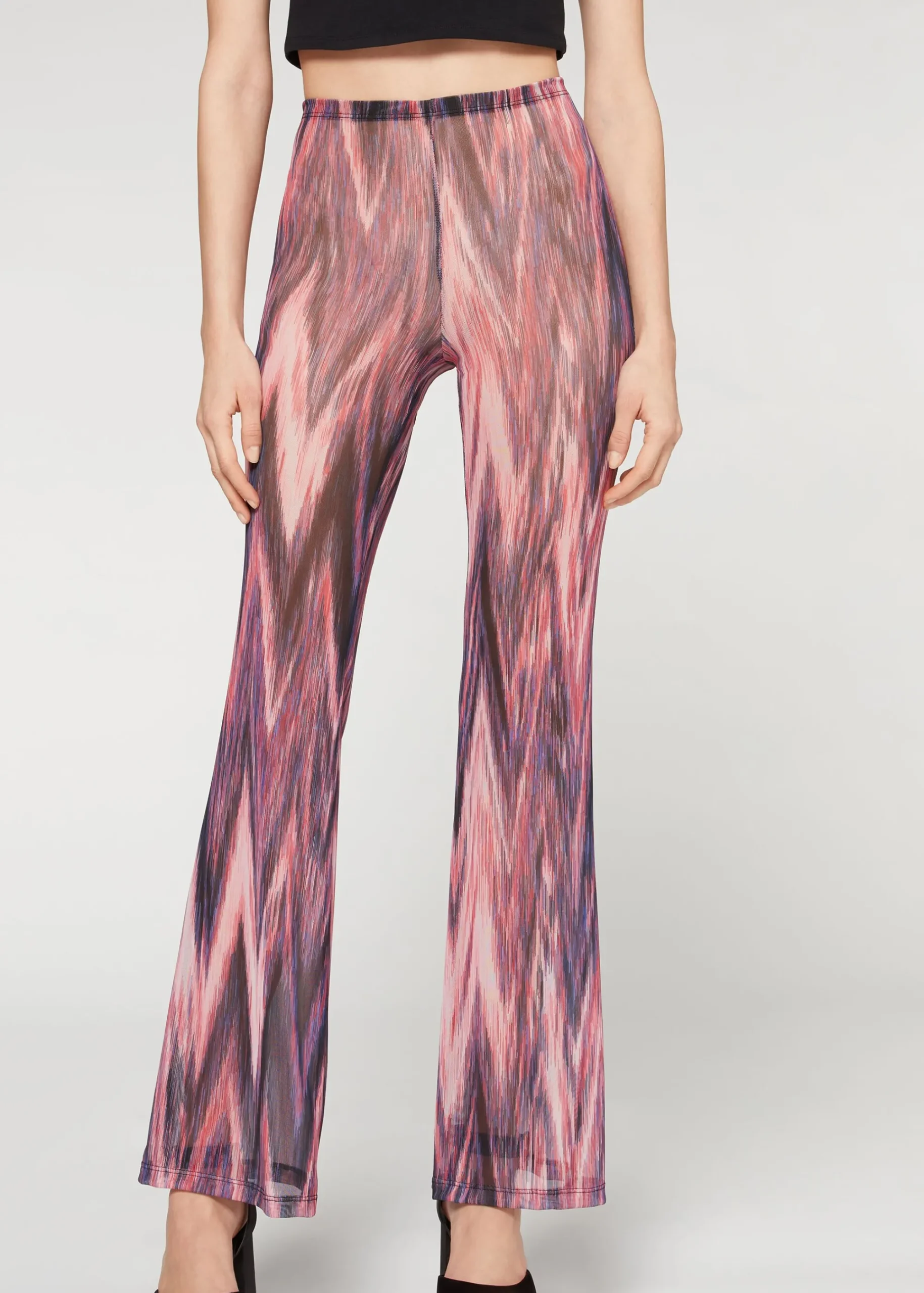 Leggings^Calzedonia Printed Tulle Flared Leggings 608C - Fuchsia/Purple Chevron