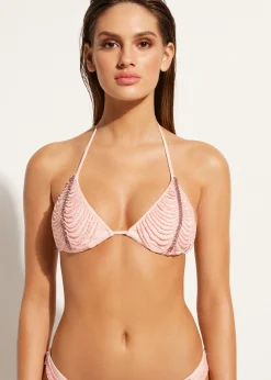Bikini^Calzedonia Rhinestone And Pearl Slide Triangle Bikini Top Manila 705C - Pink Rhinestone