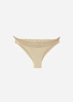 Bikini^Calzedonia Rhinestone Brazilian Bikini Bottoms Luxor 700C - Shiny Gold