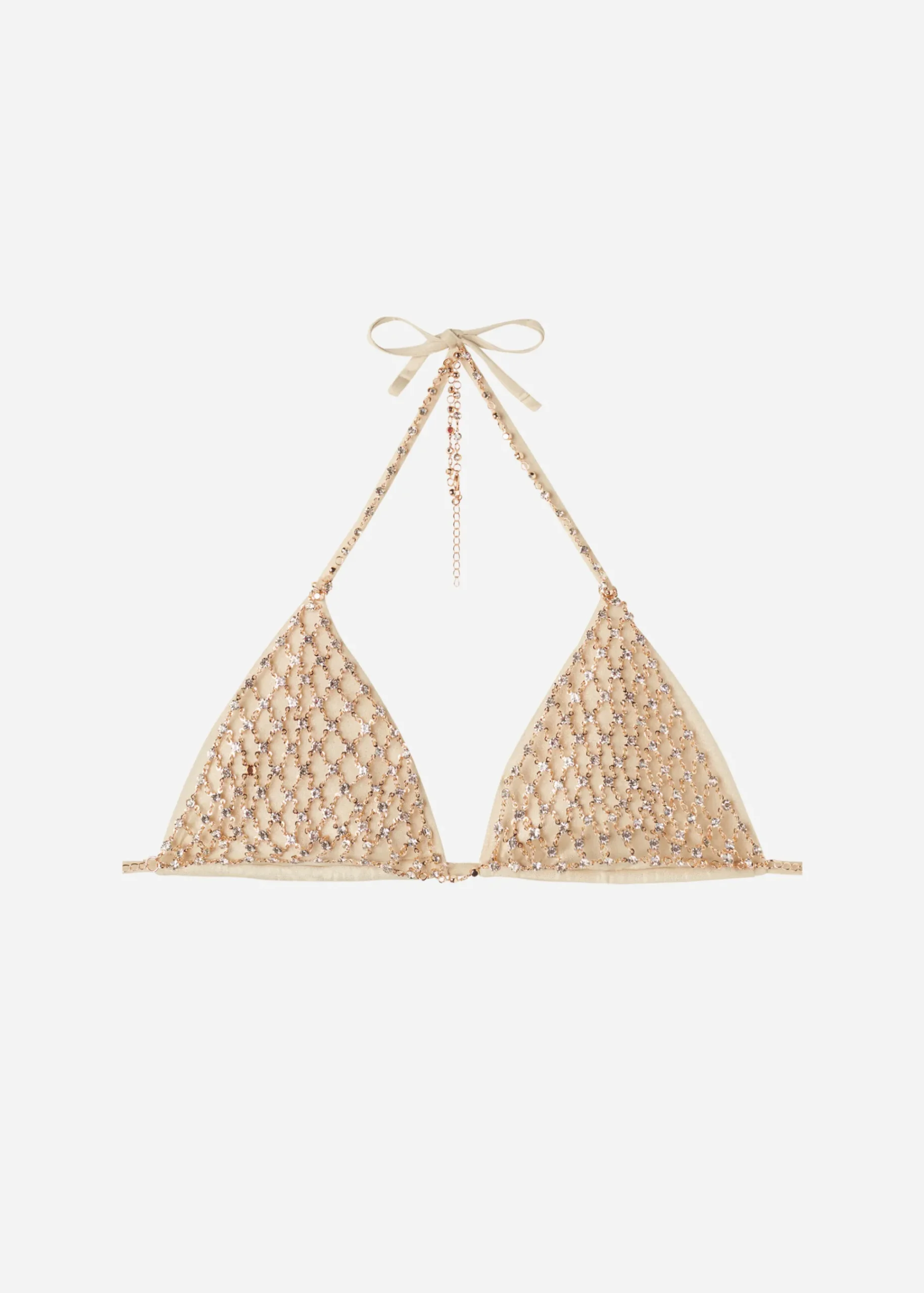 Bikini^Calzedonia Rhinestone Slide Triangle Bikini Top Luxor 700C - Shiny Gold