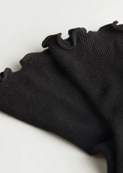 Short Socks^Calzedonia Ribbed Cotton Ankle Socks 8506 - Black Romantic Ribbed