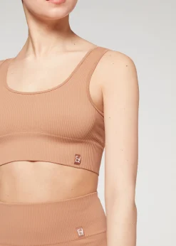 Fitness Top^Calzedonia Ribbed Seamless Sport Top 5275 - Caramel