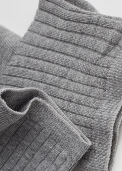 Short Socks^Calzedonia Ribbed Short Socks 042 - Mid Grey Blend