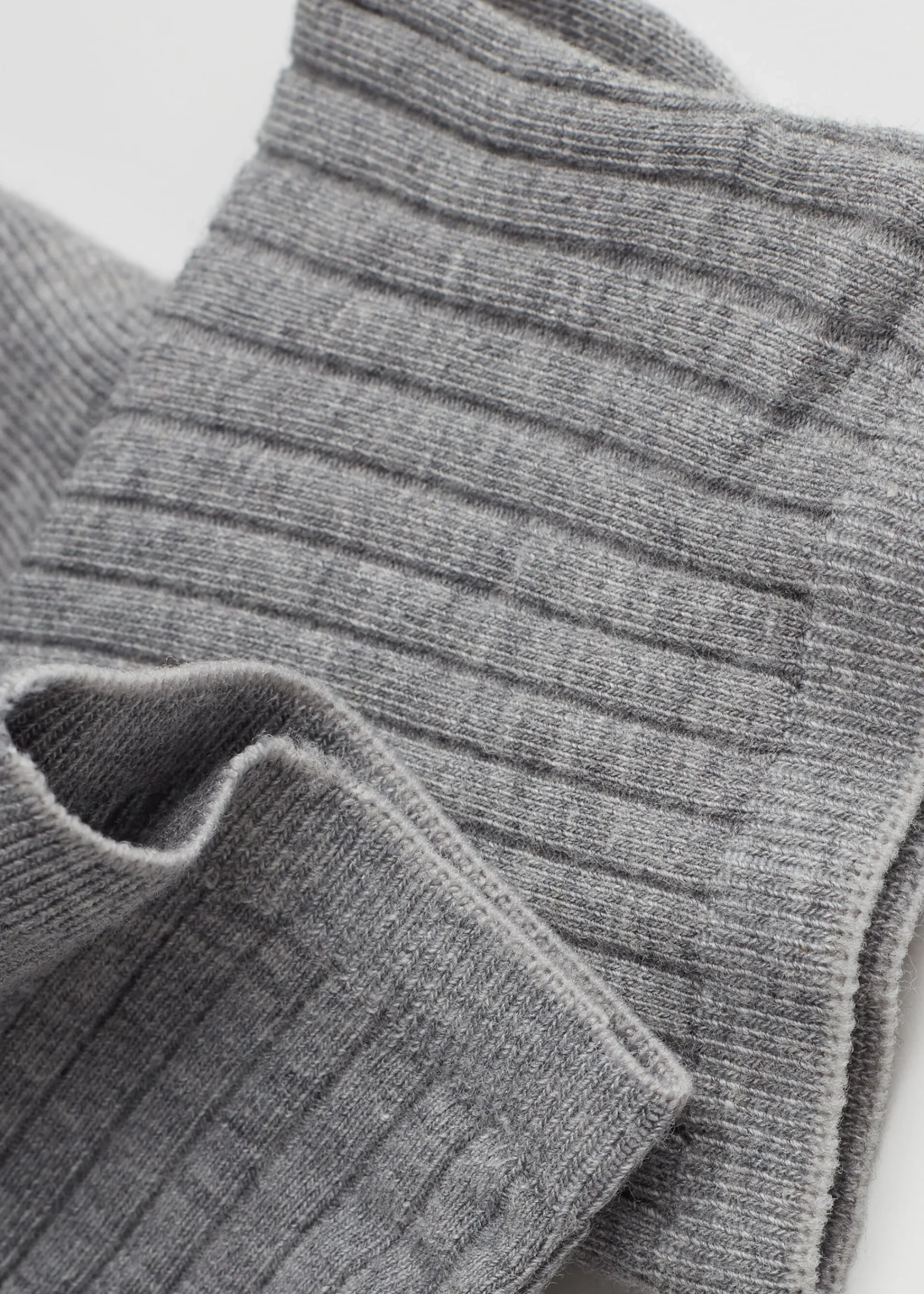Short Socks^Calzedonia Ribbed Short Socks 042 - Mid Grey Blend