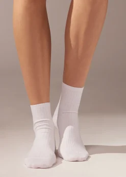 Short Socks^Calzedonia Ribbed Short Socks 001 - White