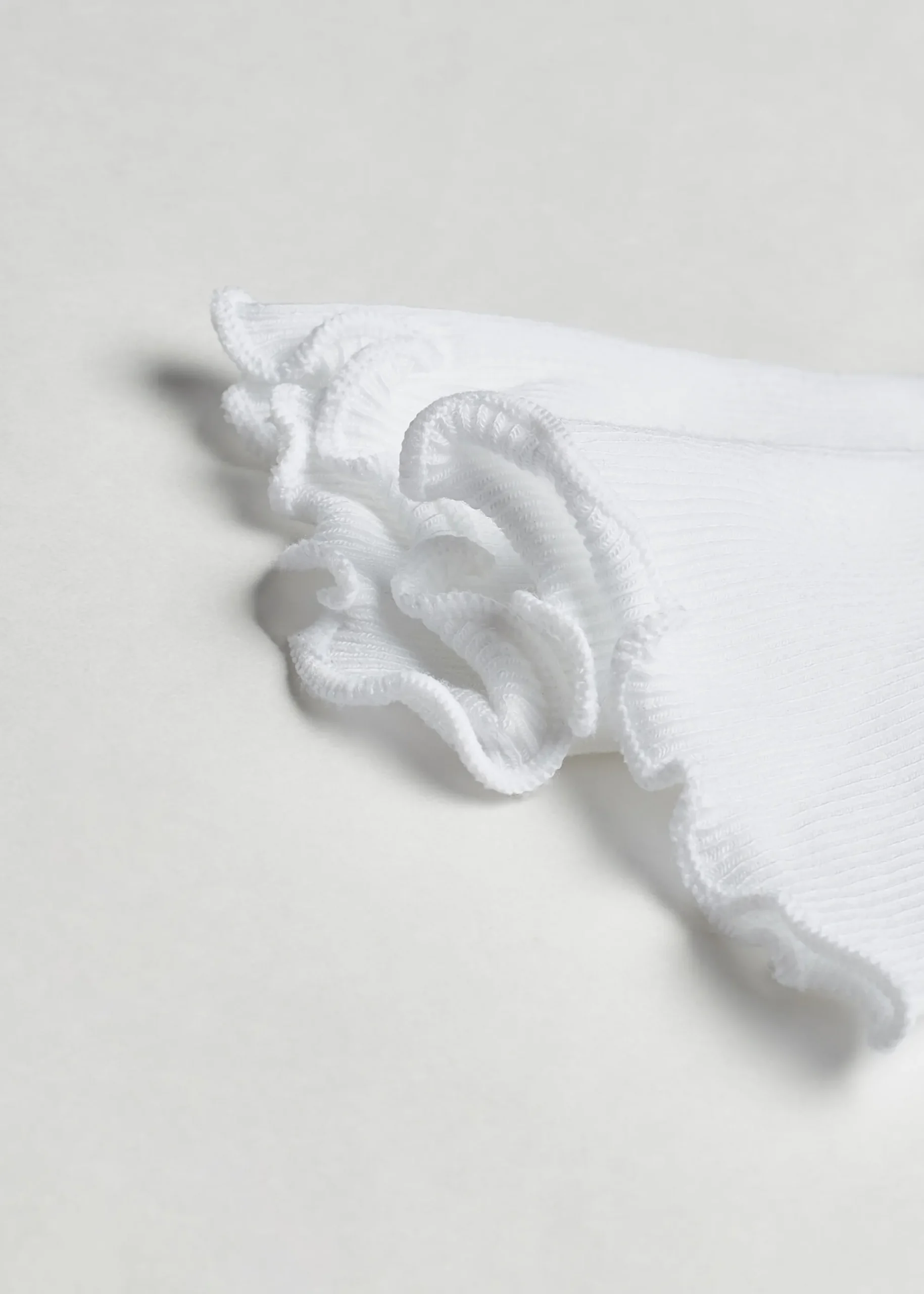 Short Socks^Calzedonia Ribbed Short Socks With Romantic Trim 9197 - Ribbed Romantic White