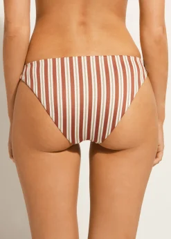 Bikini^Calzedonia Rodi Stripe Bikini Bottoms 687C - Brown/White Stripes