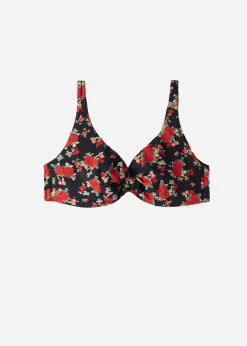 Bikini^Calzedonia Rose Animal Print Balconette Bikini Top Nizza 685C - Pink Animal Print
