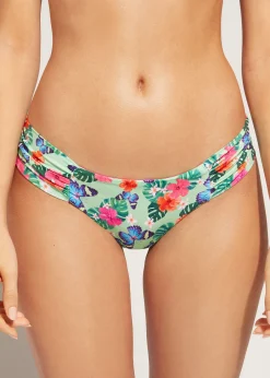Bikini^Calzedonia Ruched Brazilian Bikini Bottoms Malibu 638C - Butterfly Patterns