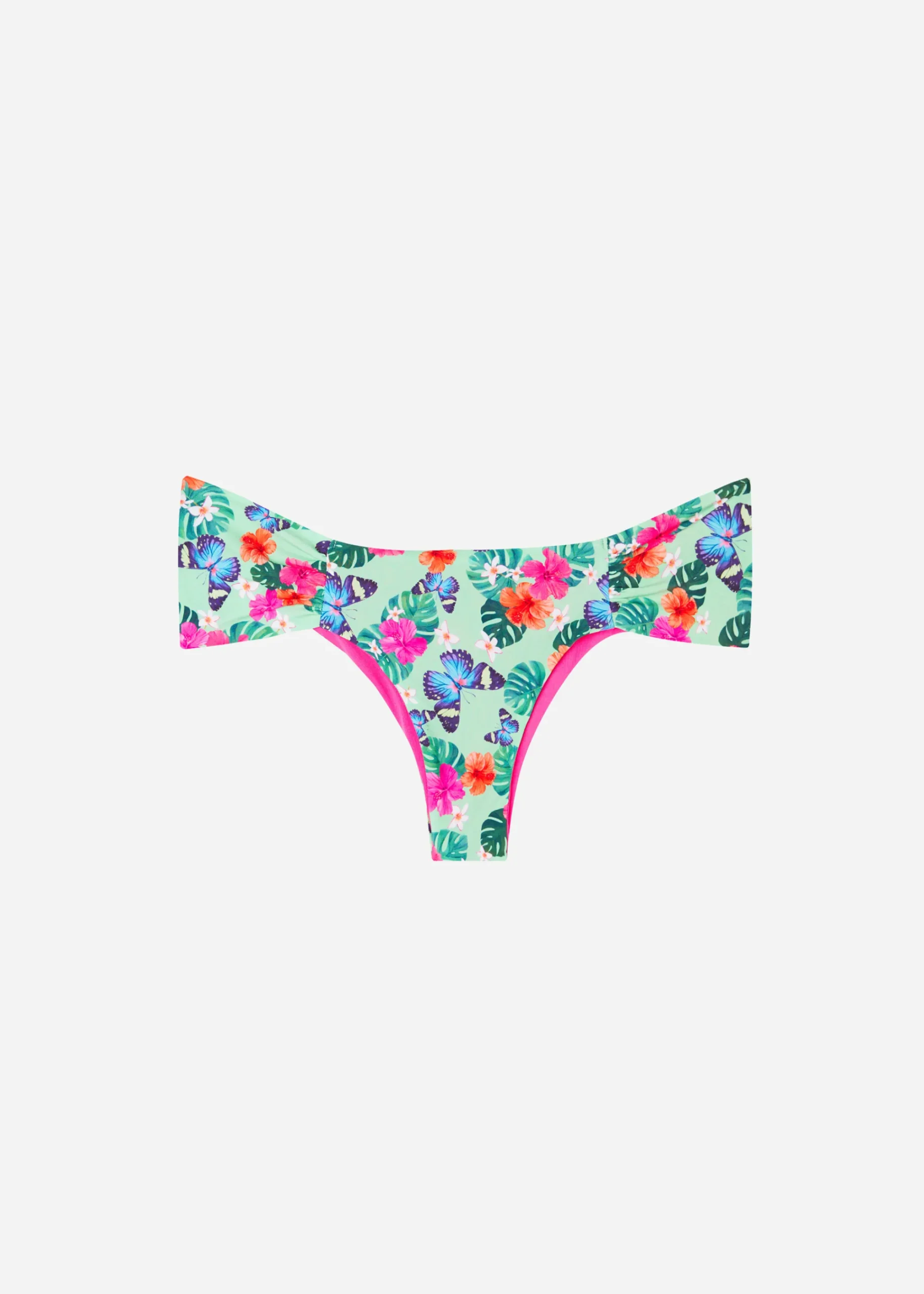 Bikini^Calzedonia Ruched Brazilian Bikini Bottoms Malibu 638C - Butterfly Patterns