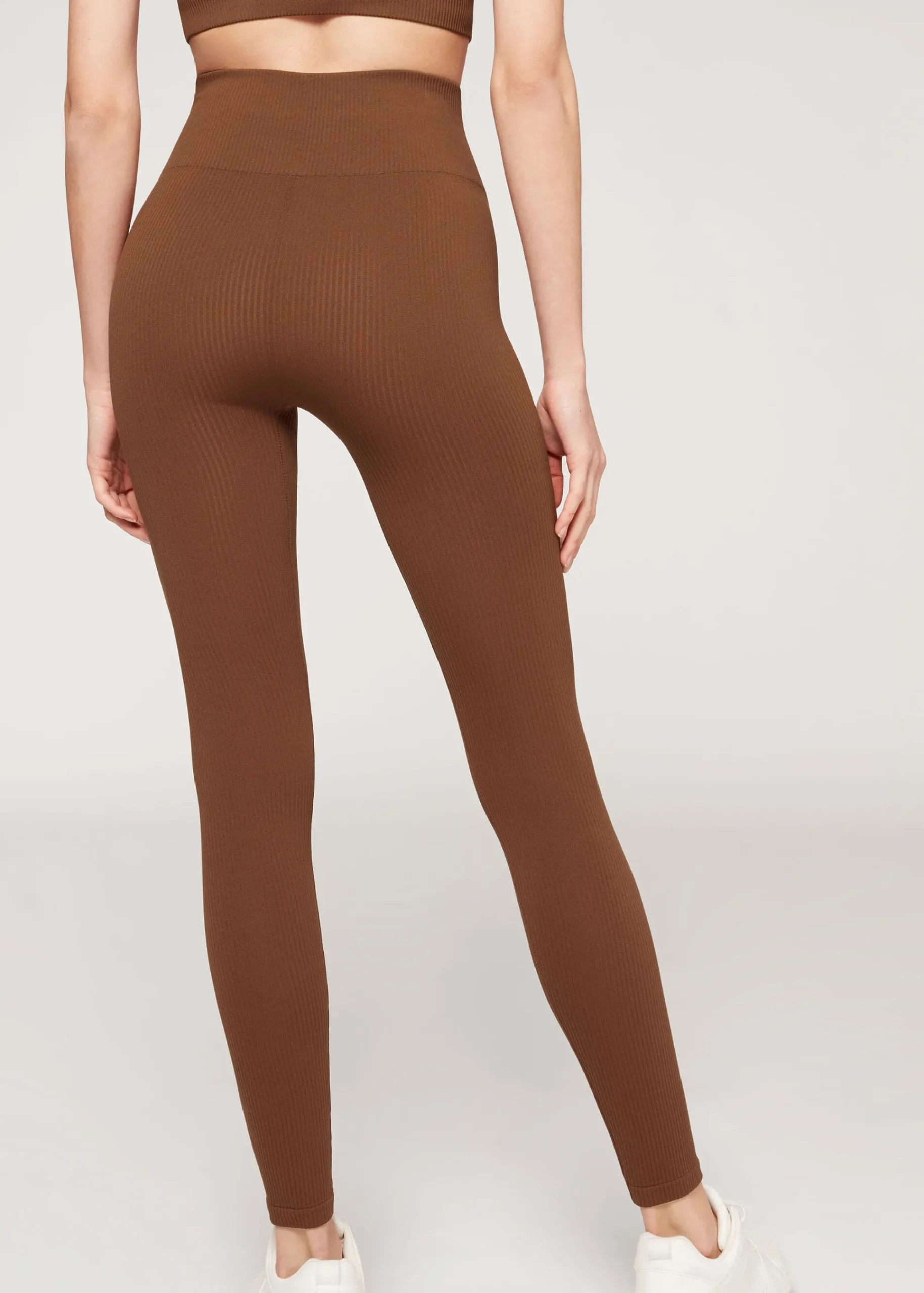 Leggings^Calzedonia Seamless Fine Ribbed Sports Leggings 5276 - Brown