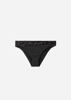 Bikini^Calzedonia Sequin Bikini Bottoms Cannes 650C - Black Sequin