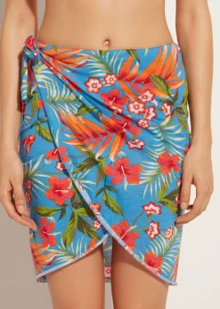 Beachwear^Calzedonia Short Wraparound Sarong 642C - Jungle Flowers