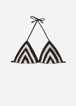 Bikini^Calzedonia Slide Triangle Bikini Top Mumbai 617C - Black/Light Beige