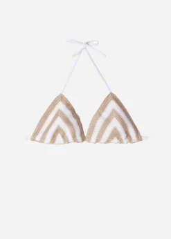 Bikini^Calzedonia Slide Triangle Bikini Top Mumbai 618C - White/Light Beige