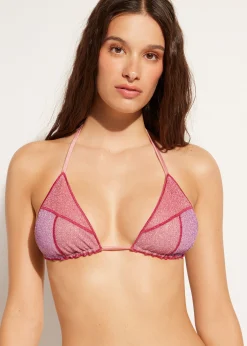 Bikini^Calzedonia Slide Triangle Bikini Top Lisbona 692C - Patchwork Pink