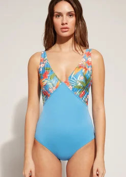 One-Piece Swimswuits^Calzedonia Slimming Padded Swimsuit Maui 642C - Jungle Flowers