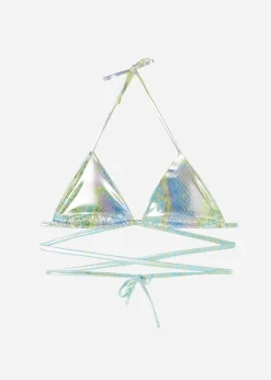 Bikini^Calzedonia Snake Print Slide Triangle Bikini Top Las Palmas 636C - Shiny Snake