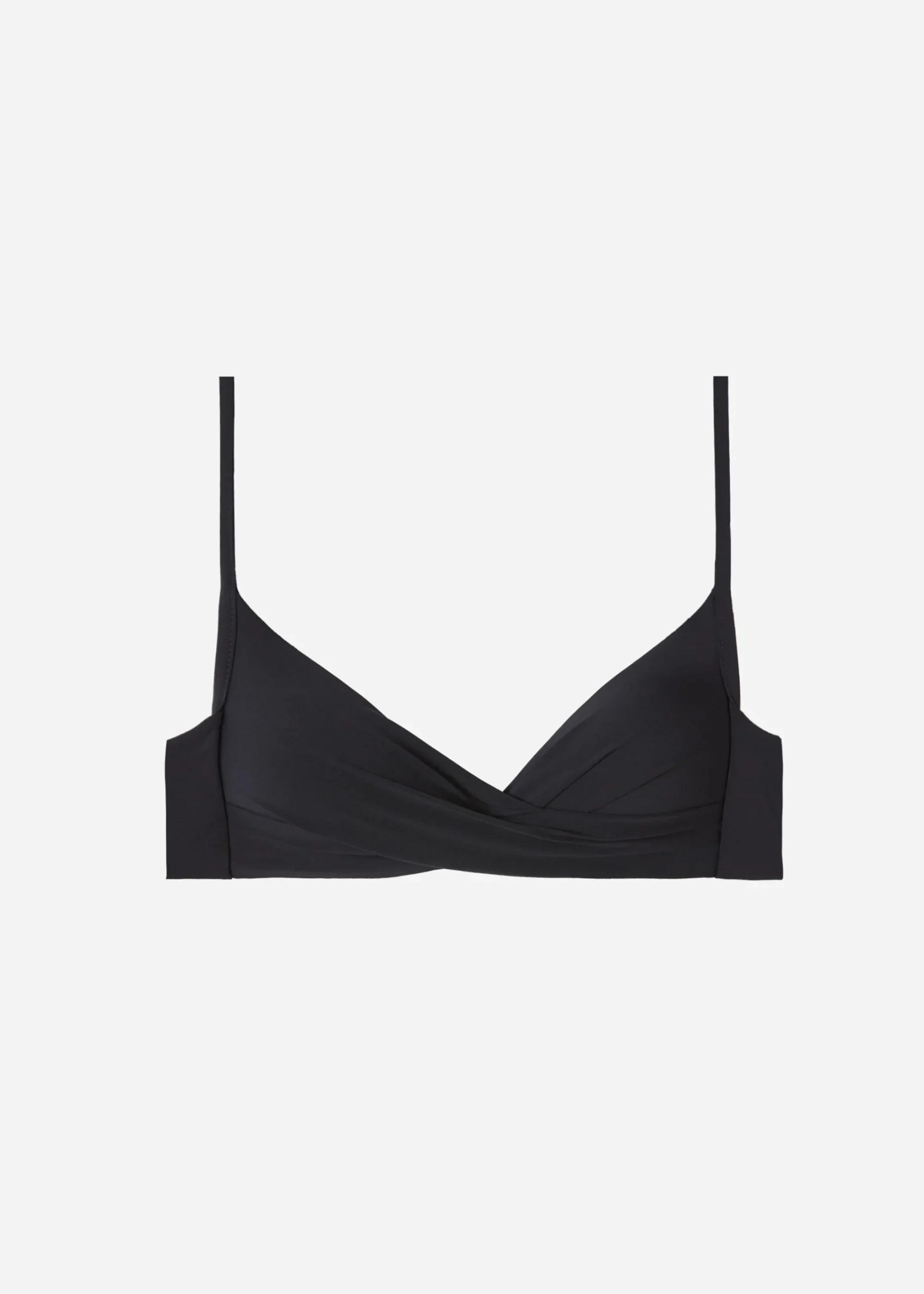 Bikini^Calzedonia Soft Graduated Crossover Padded Triangle Bikini Top Indonesia 06 - Black