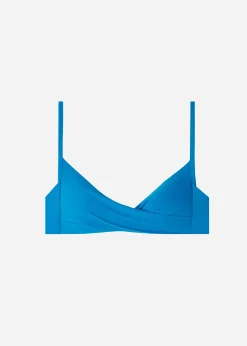 Bikini^Calzedonia Soft Graduated Crossover Padded Triangle Bikini Top Indonesia 681C - Electric Blue