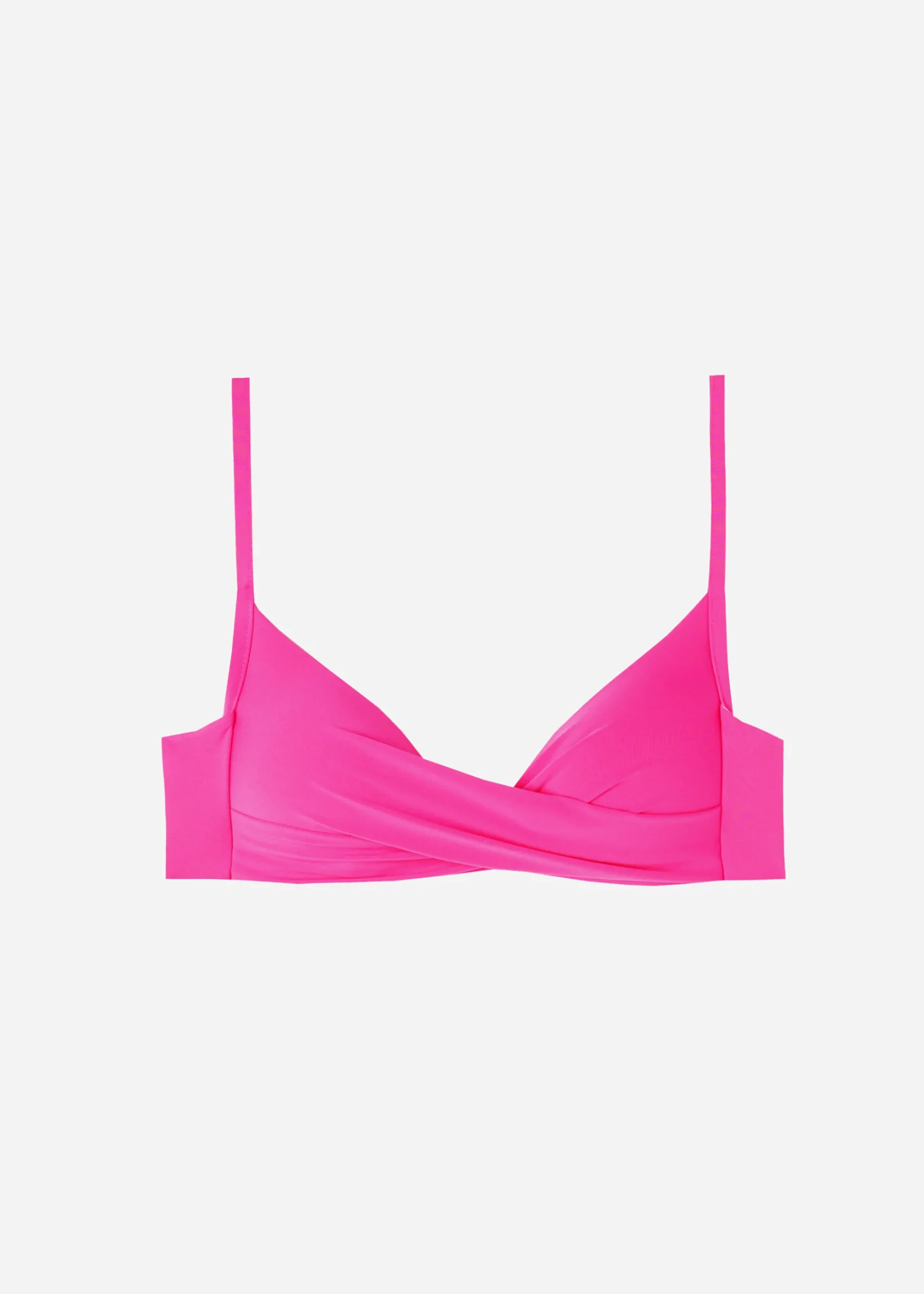 Bikini^Calzedonia Soft Graduated Crossover Padded Triangle Bikini Top Indonesia 614C - Bright Pink