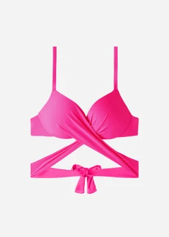 Bikini^Calzedonia Soft Graduated Padded Push Up Bikini Top Indonesia 614C - Bright Pink