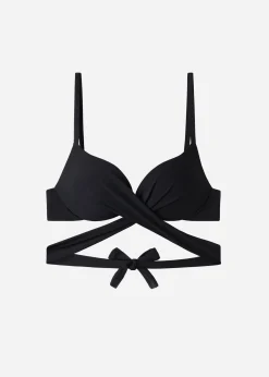 Bikini^Calzedonia Soft Graduated Padded Push Up Bikini Top Indonesia 06 - Black