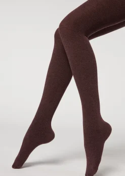 Opaque Tights^Calzedonia Soft Modal And Cashmere Blend Tights 2684 - Burgundy Red Blend