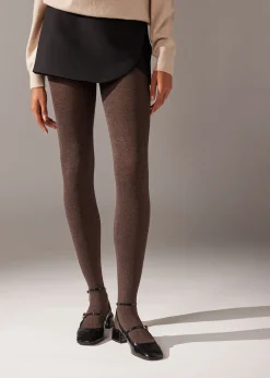 Opaque Tights^Calzedonia Soft Modal And Cashmere Blend Tights 1478 - Dark Brown Blend