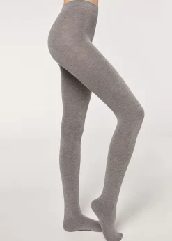 Opaque Tights^Calzedonia Soft Modal And Cashmere Blend Tights 910 - Mid Grey Blend