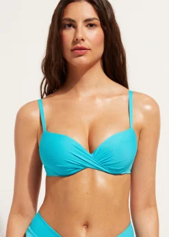 Bikini^Calzedonia Soft Super-Padded Graduated Push-Up Bikini Top Indonesia 616C - Turquoise Green
