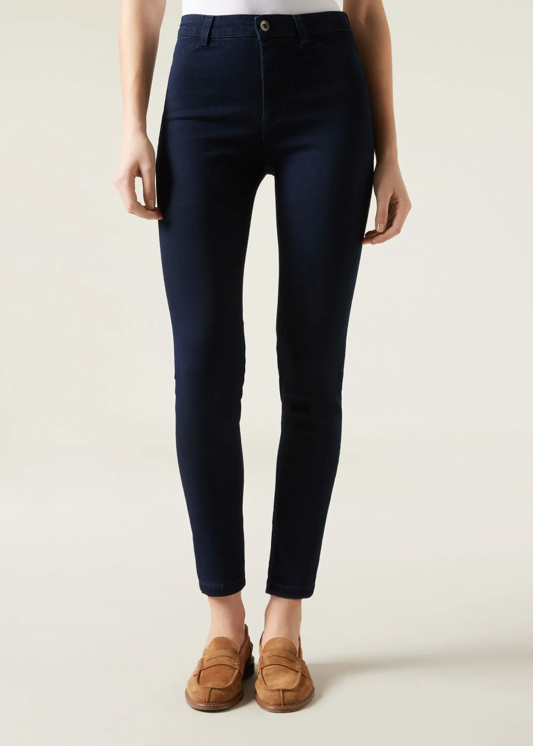 Trousers^Calzedonia Soft-Touch Thermal Skinny Jeans 3182 - Dark Denim Blue