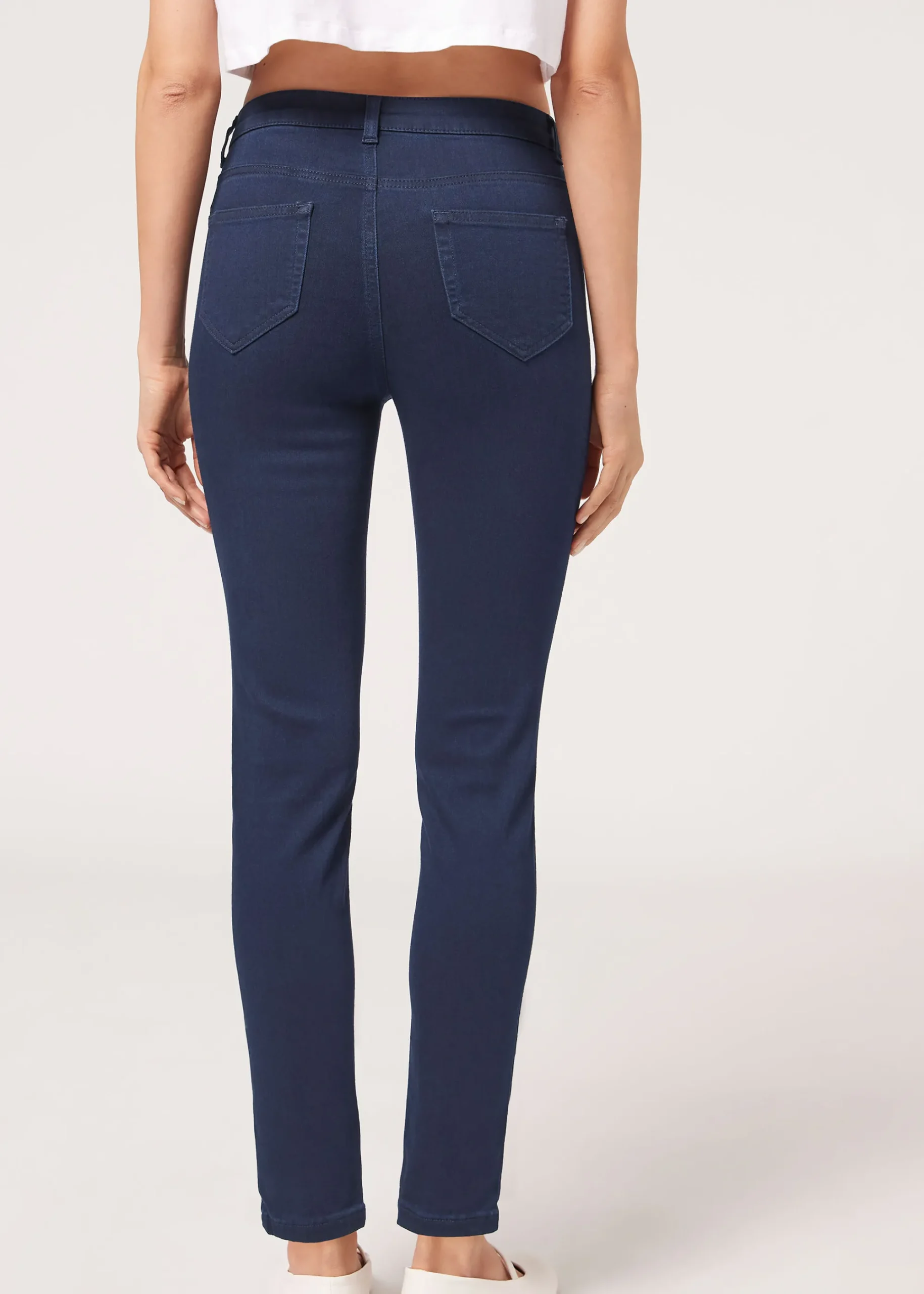 Trousers^Calzedonia Soft-Touch Thermal Skinny Jeans 3182 - Dark Denim Blue