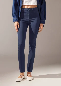 Trousers^Calzedonia Soft-Touch Thermal Skinny Jeans 3182 - Dark Denim Blue