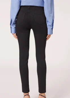 Trousers^Calzedonia Soft-Touch Thermal Skinny Jeans 3293 - Black Denim