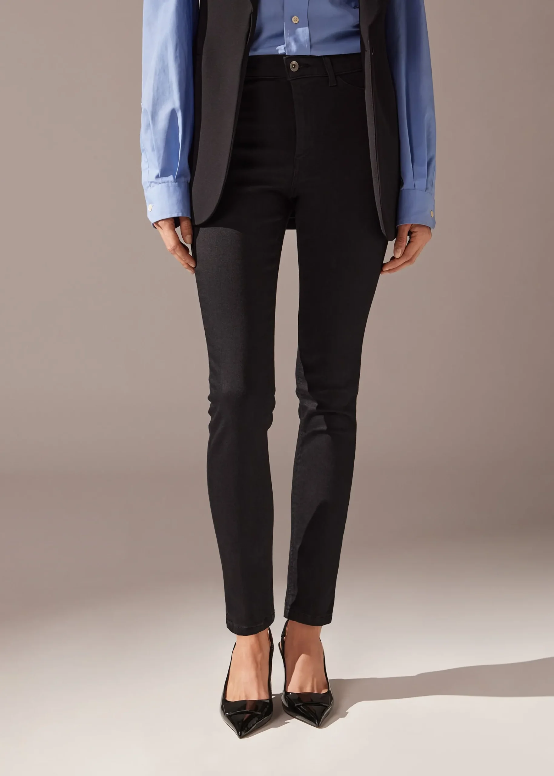 Trousers^Calzedonia Soft-Touch Thermal Skinny Jeans 3293 - Black Denim