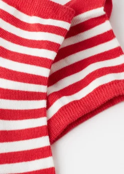 Short Socks^Calzedonia Stripe Patterned Short Socks 9665 - Red Stripe