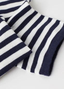 Short Socks^Calzedonia Stripe Patterned Short Socks 9664 - Blue Stripes