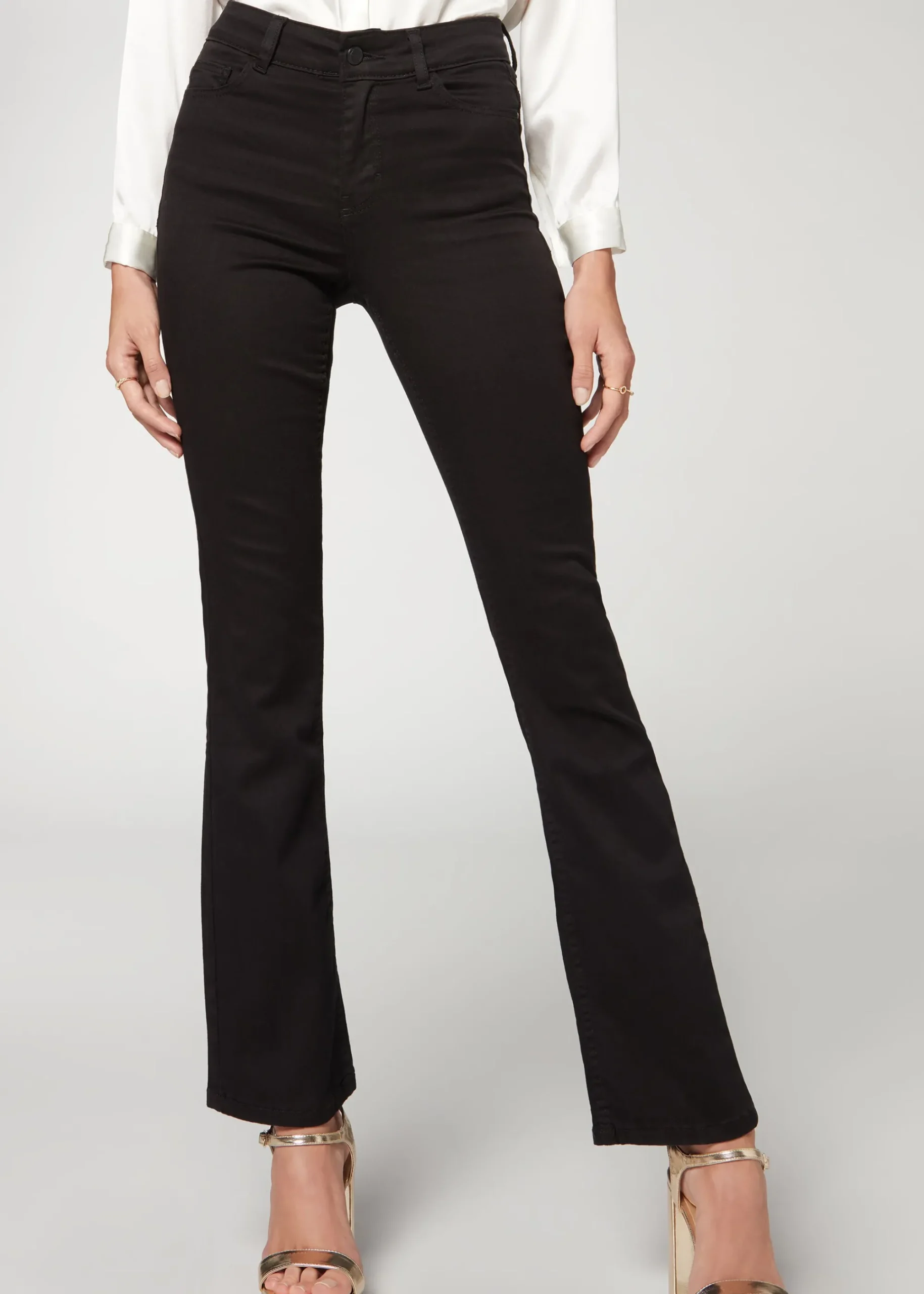 Jeans^Calzedonia Super Flex Denim High-Waisted Bootcut Jeans 3293 - Black Denim