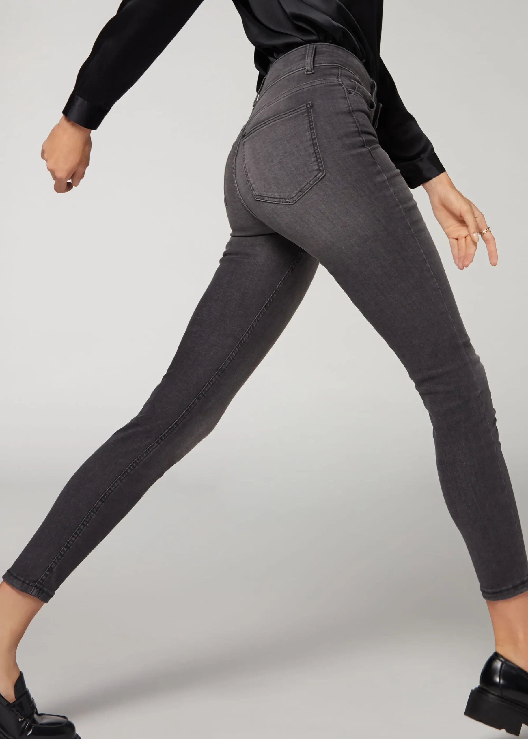 Jeans^Calzedonia Super Flex Denim High-Waisted Superskinny Jeans 5116 - Grey Denim